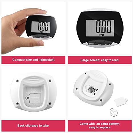 Pedometer Step Counter Walking Running Pedometer Portable LCD Pedometer with Calories Burned and Steps Counting for Jogging Hiking Running Walking